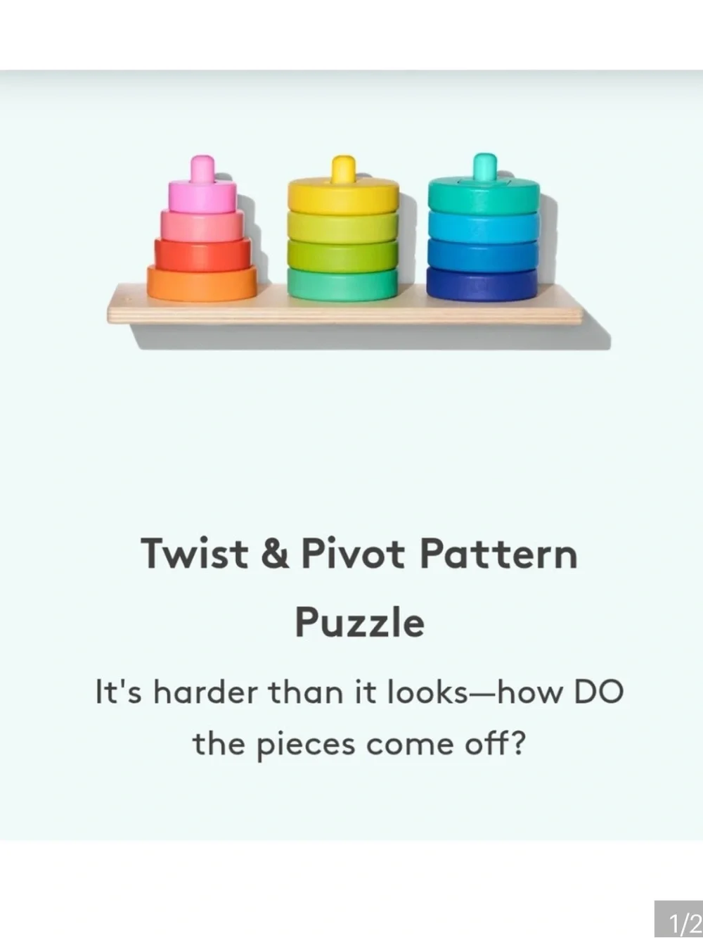 Lovevery Twist & Pivot Pattern Puzzle - Multicolor Stacking Toy